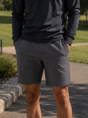 Hugo Boss Rice Short Slim Fit Textured Gray Casual Shorts 38R Preppy Collegiate
